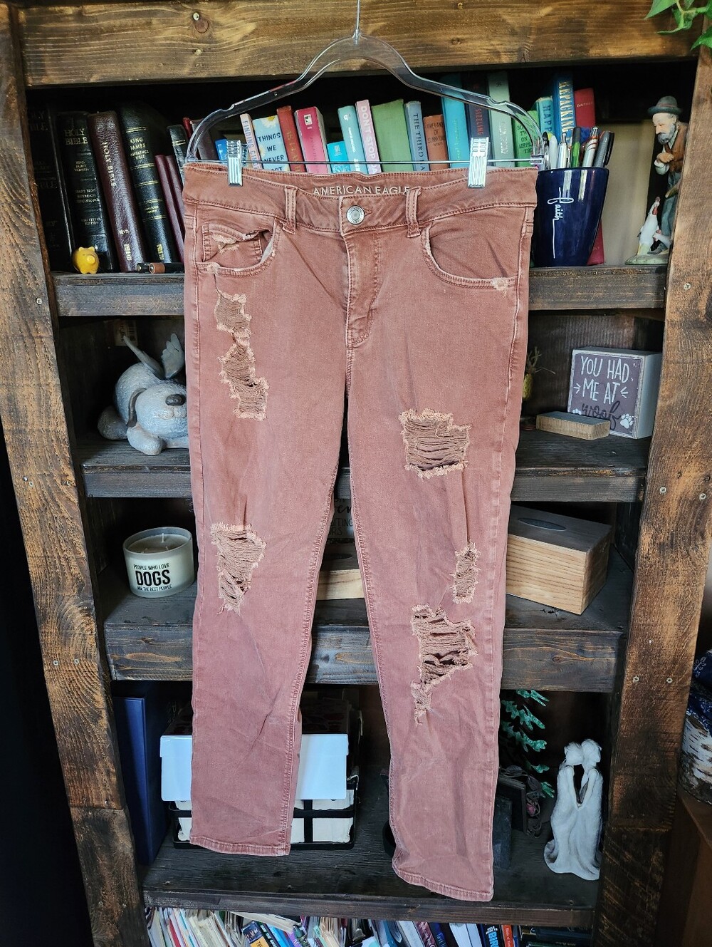 American Eagle Outfitters Rose Brown Tomgirl Skinny Stretchy Jeans